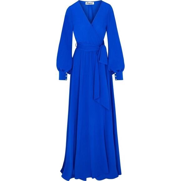 Meghan LA Maxi Dress Long Sleeve Blue - Picture 1 of 11